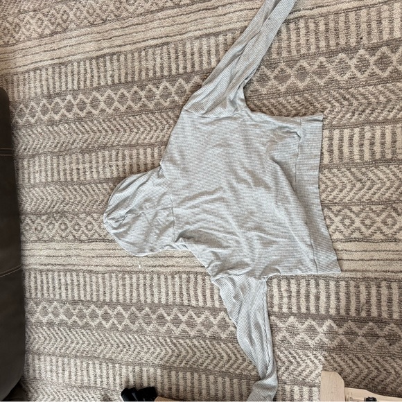 Gray Hooded Long Sleeve Top - Picture 2 of 2